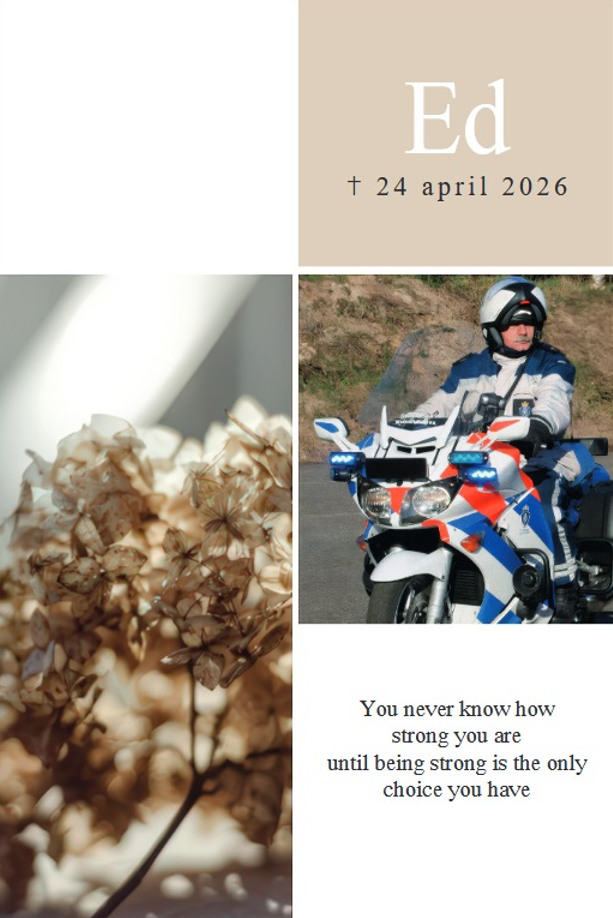 Overlijden Ed Hermans.